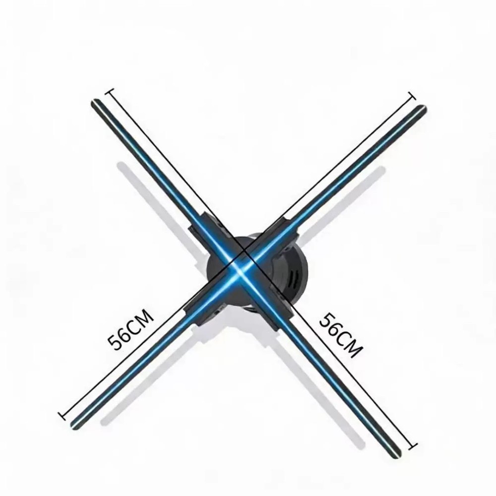 Uçtan uca 56 cm F56 dört kanatlı holografik LED fan